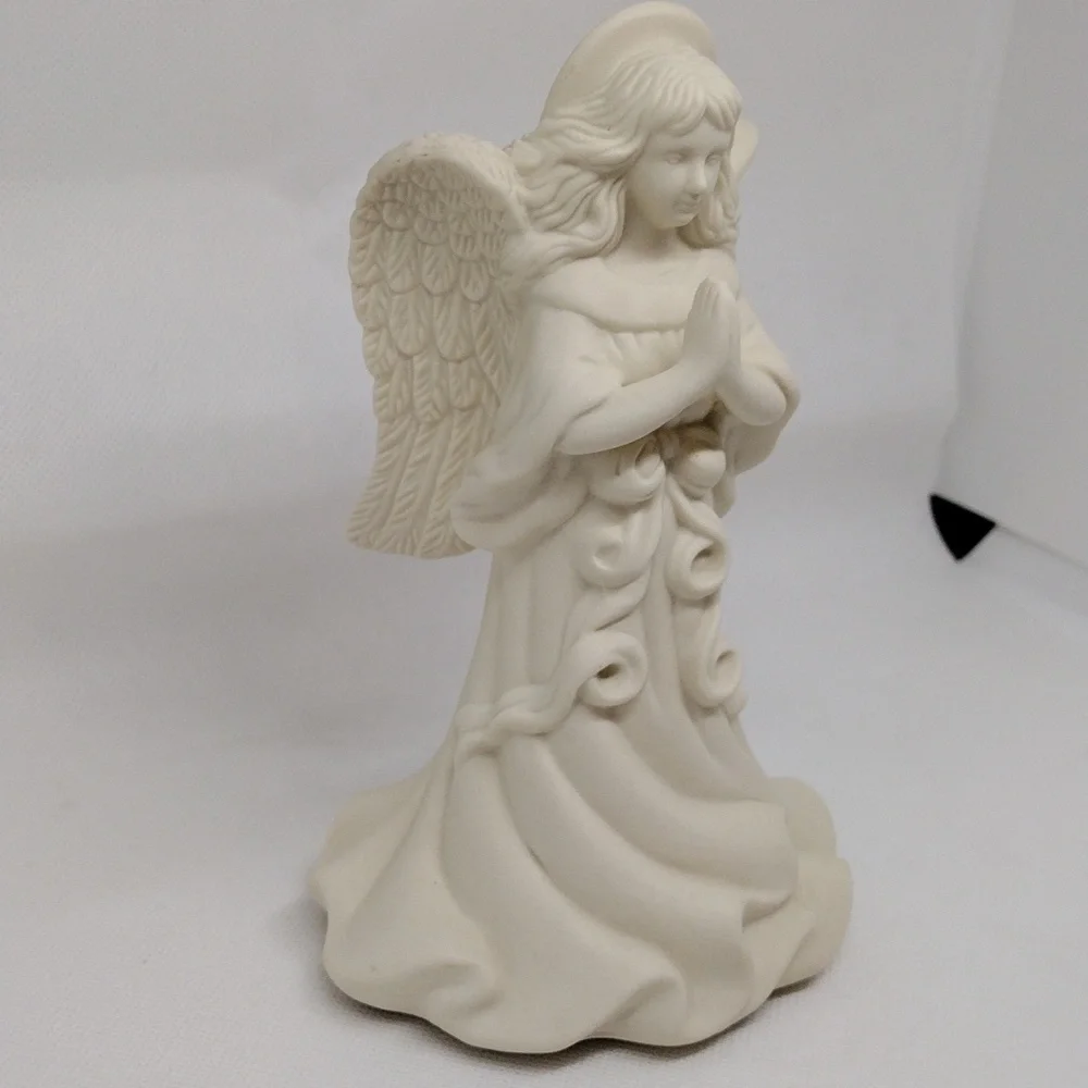 Vintage PartyLite Angel of Light Bisque Taper Candle Holder Matte Ivory‎ Finish